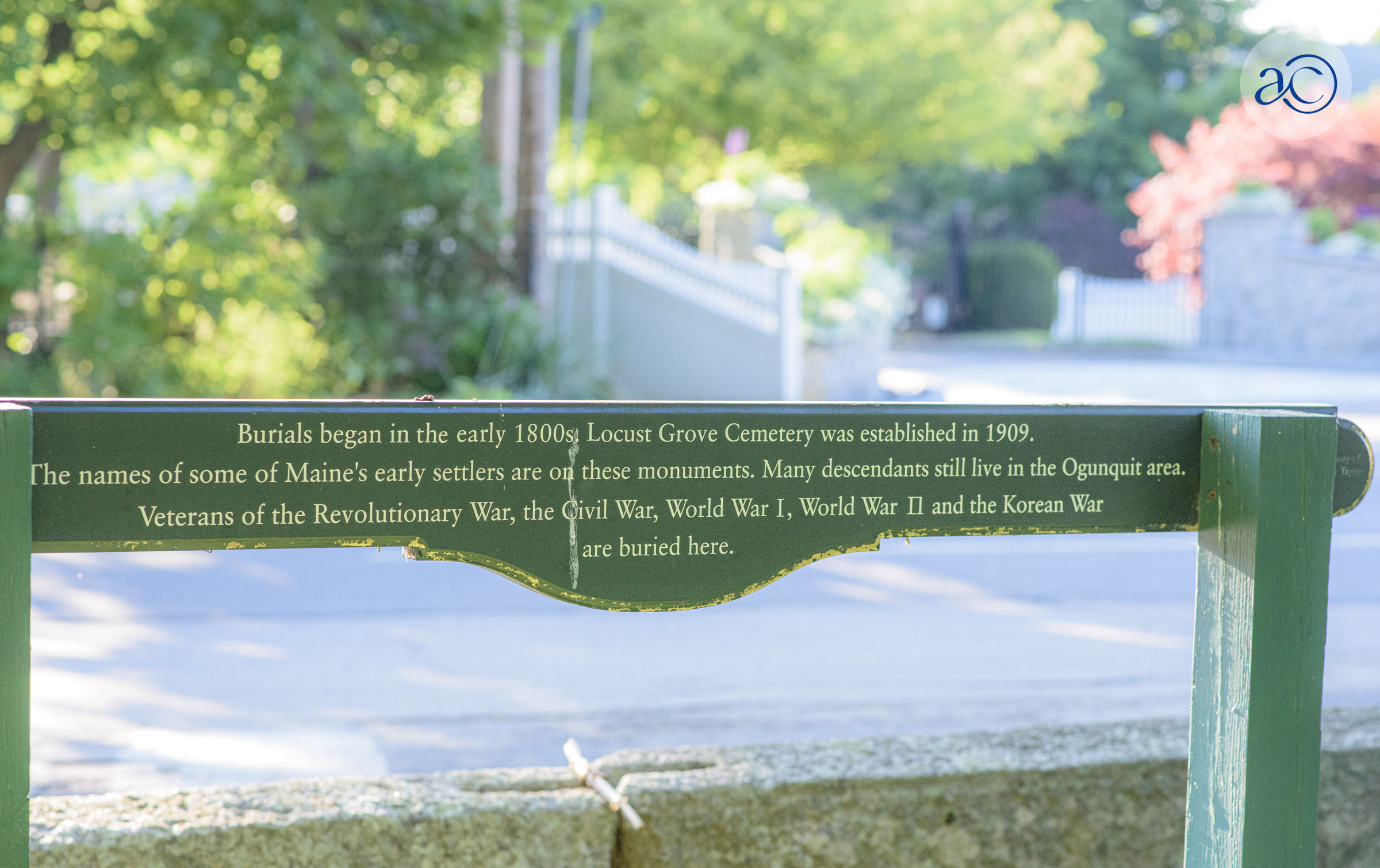 Reverse Side of Locust Grove Cemetery Sign