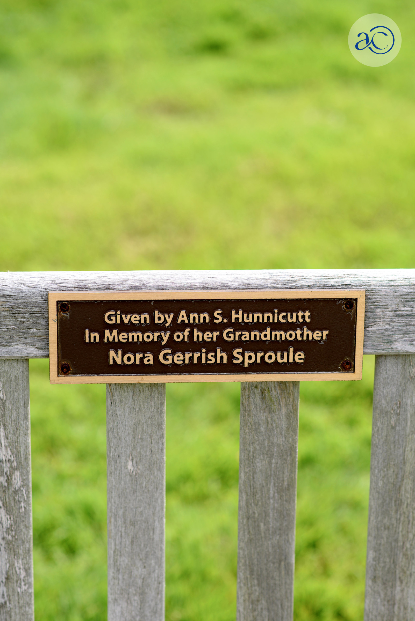 Nora Gerris Sproule Bench Plaque