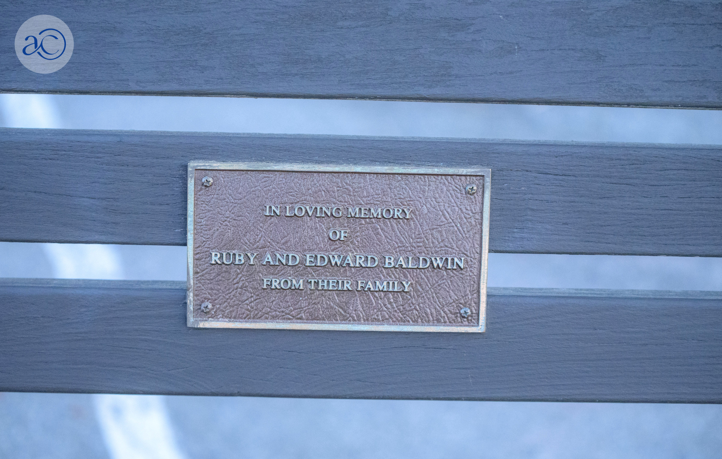 Bruby & Edward Baldwin bench plaque