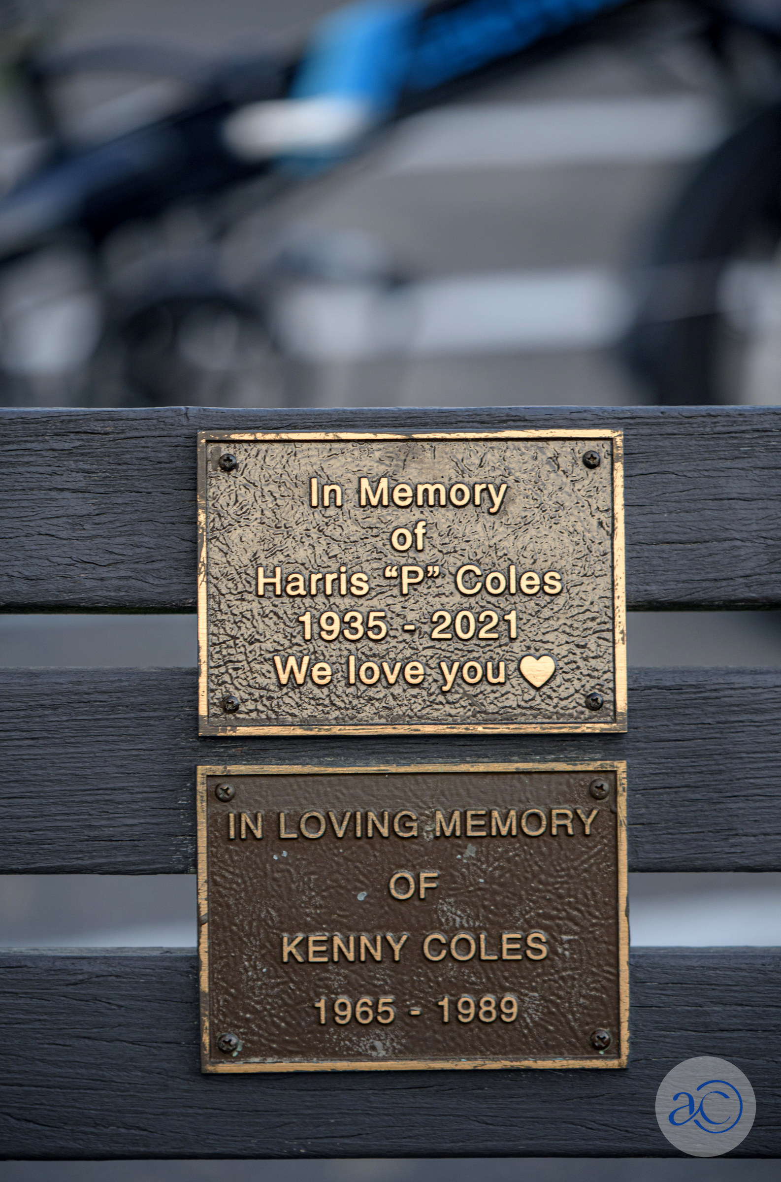Harris P Coles & Kenny Coles Bench Plaques