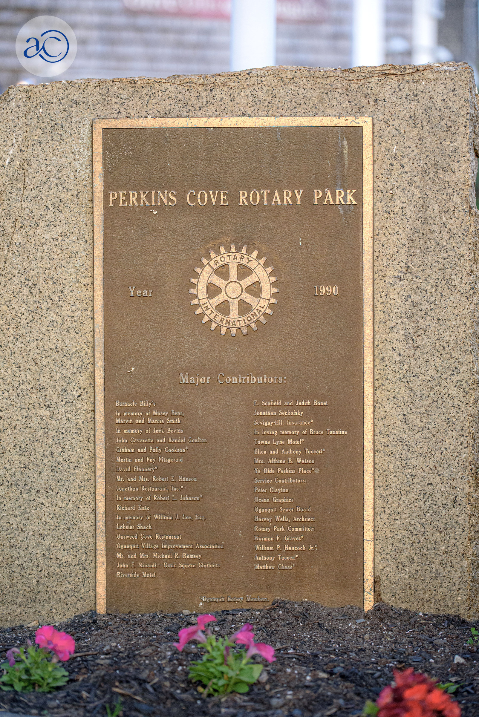 Perkins Cove Rotary Park Plaque