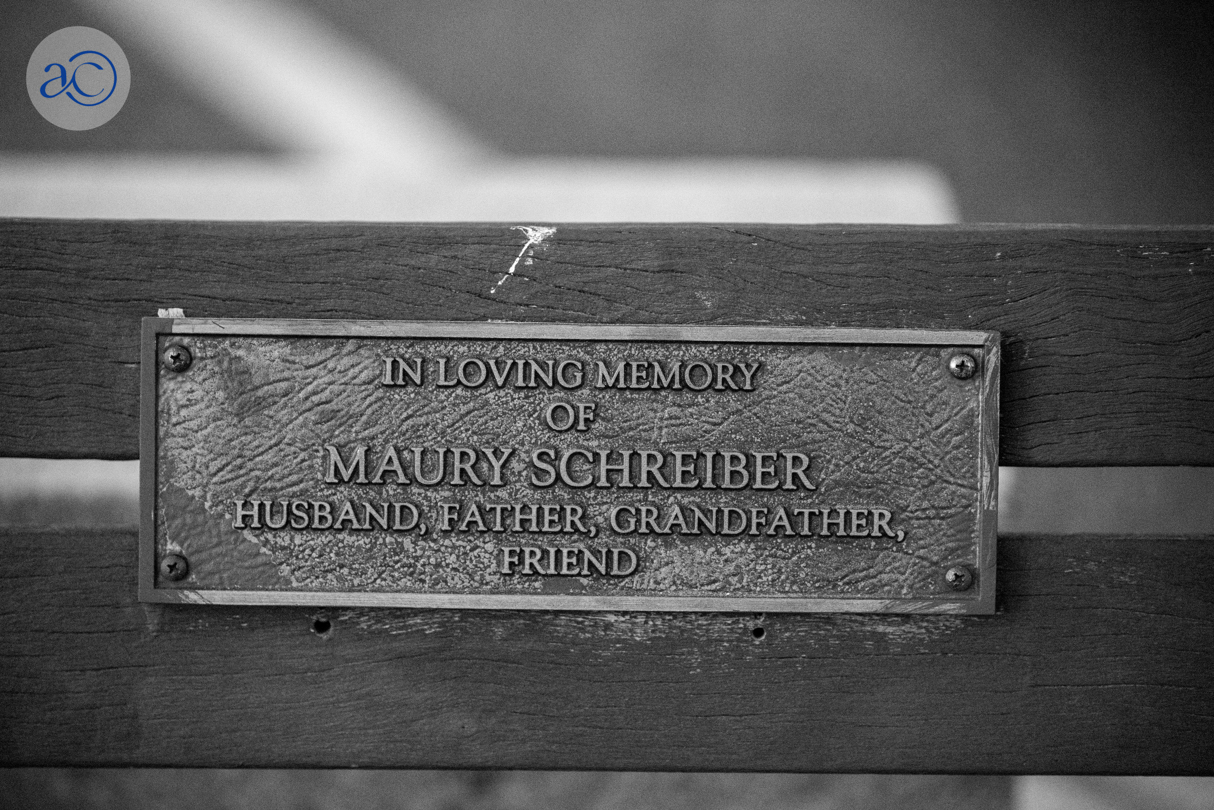 Maury Schreiber bench placque