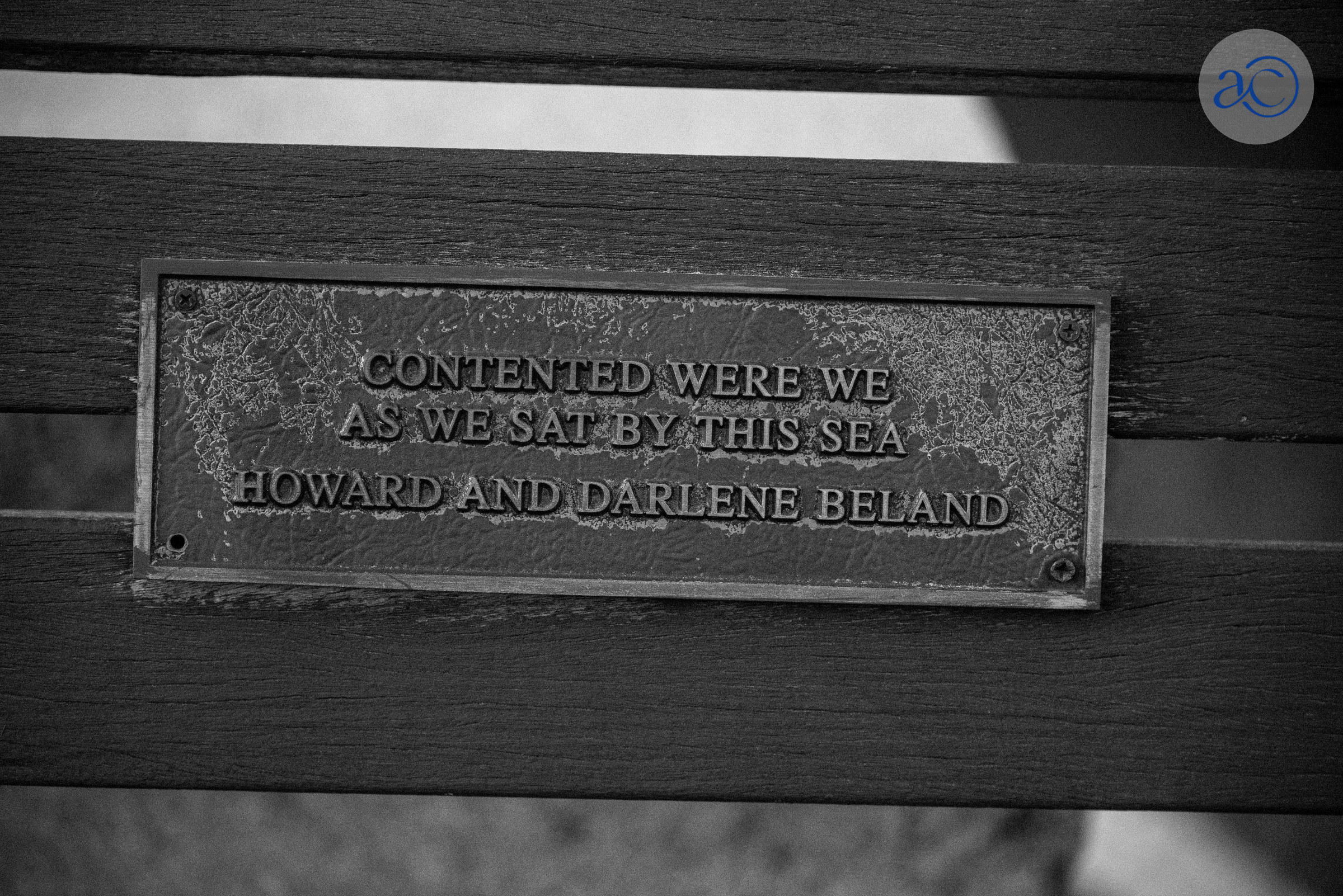 Howard & Darlene Beland bench plaque