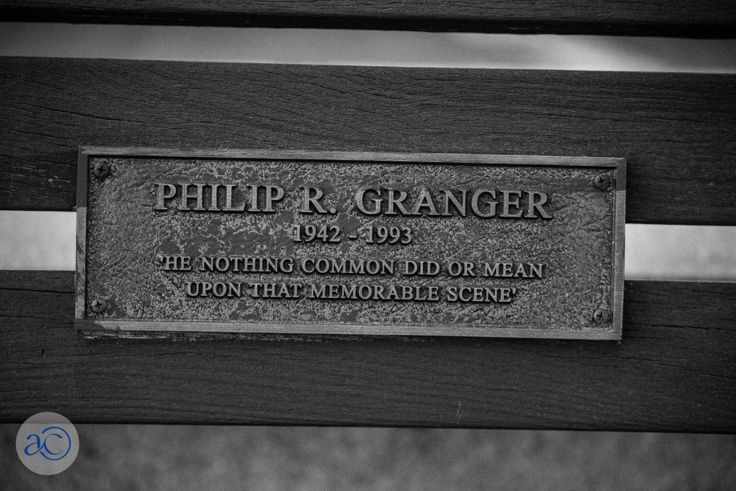 Philip R. Granger bench plaque
