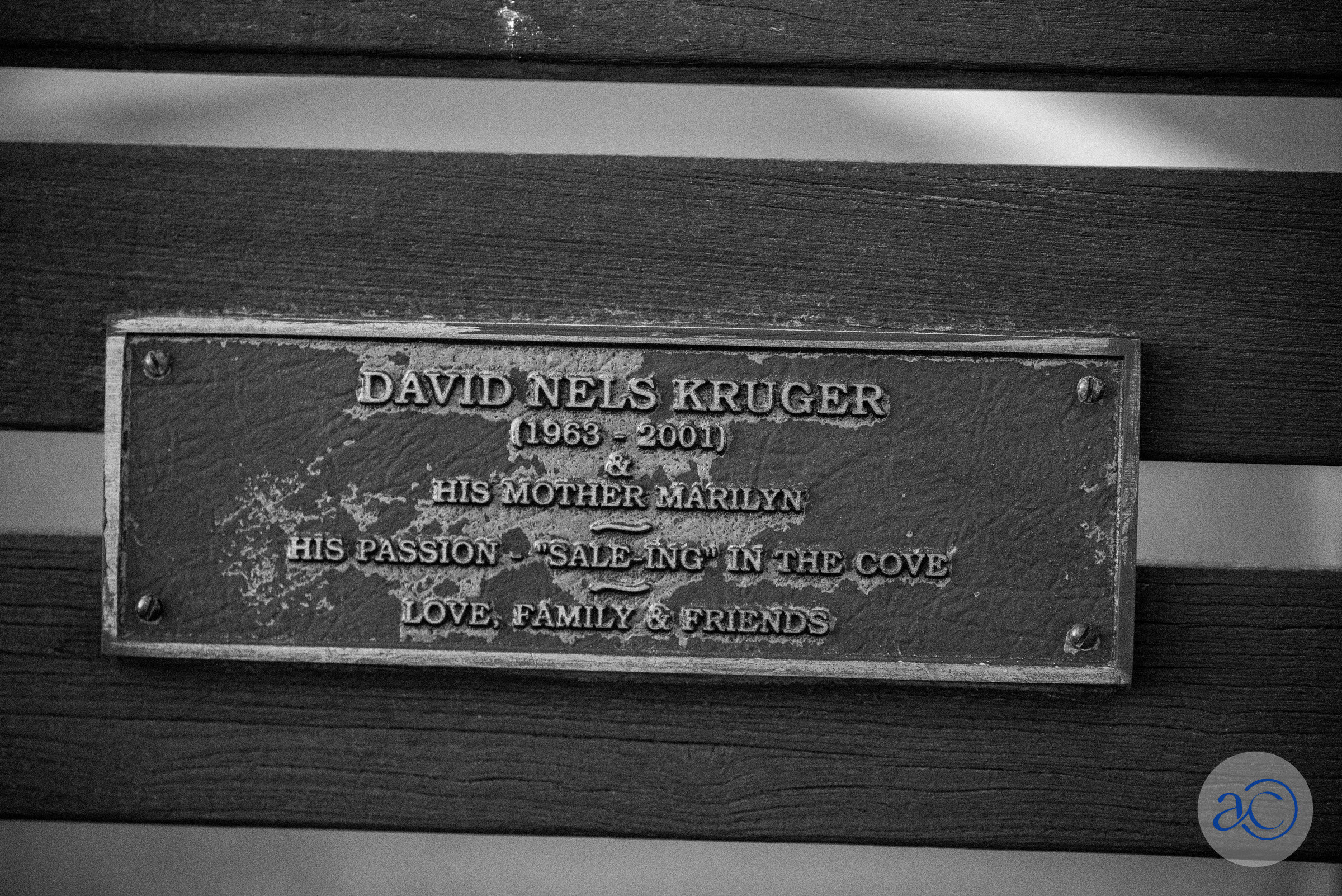 David Nels Kruger bench plaque