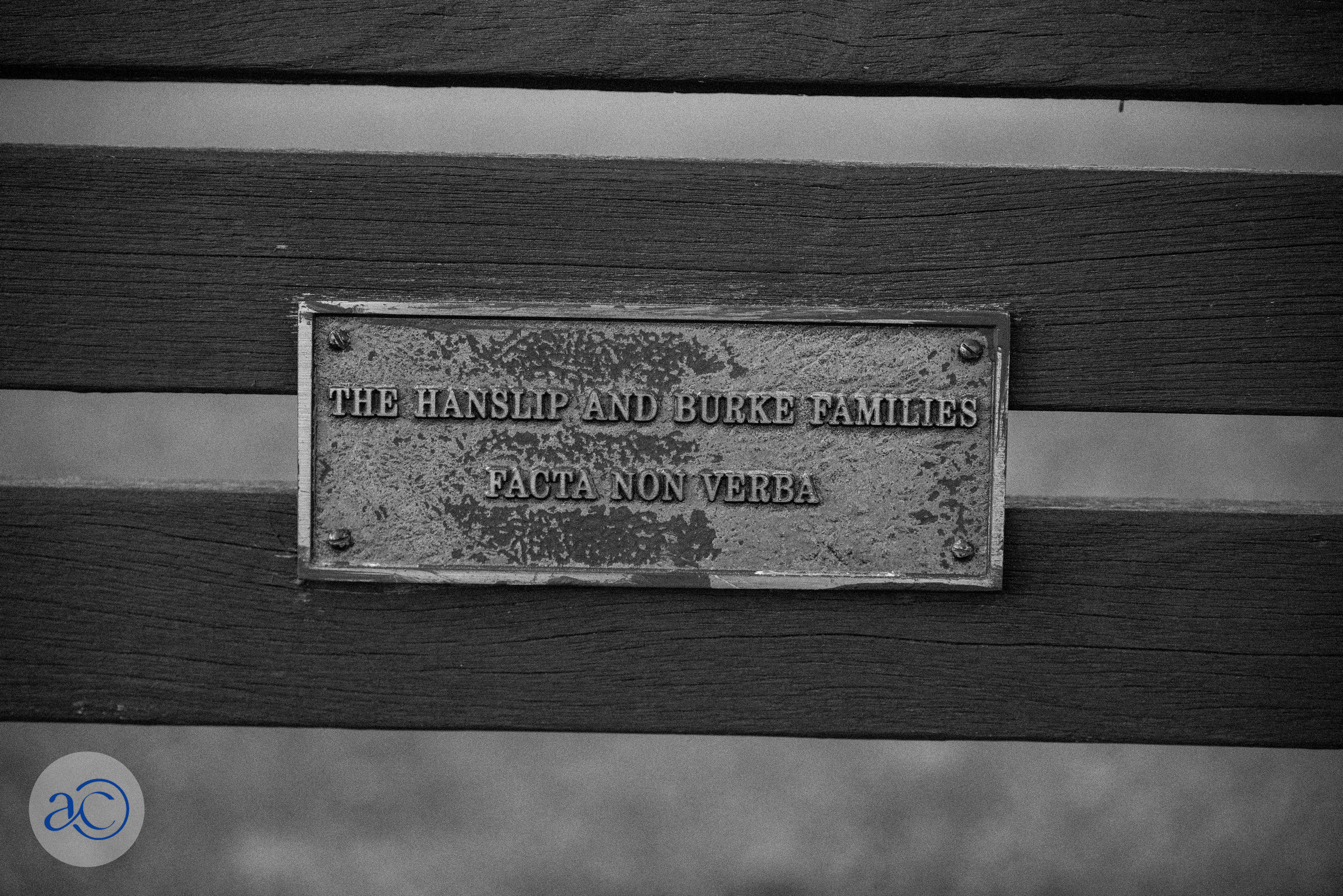 Hanslip & Burke Families bench plaque