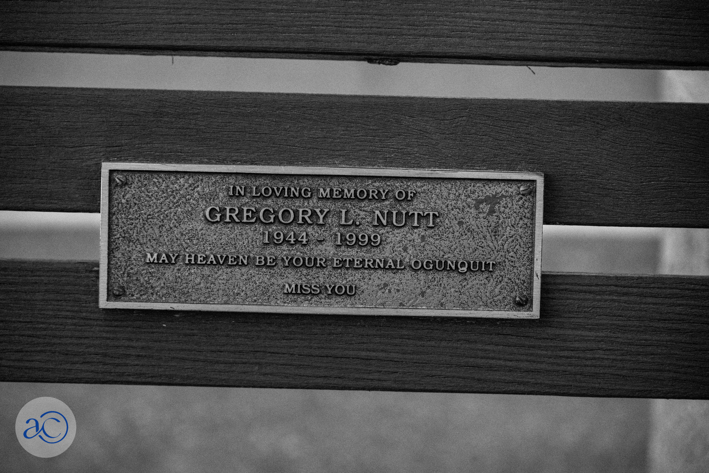 Gregory L. Nutt bench plaque