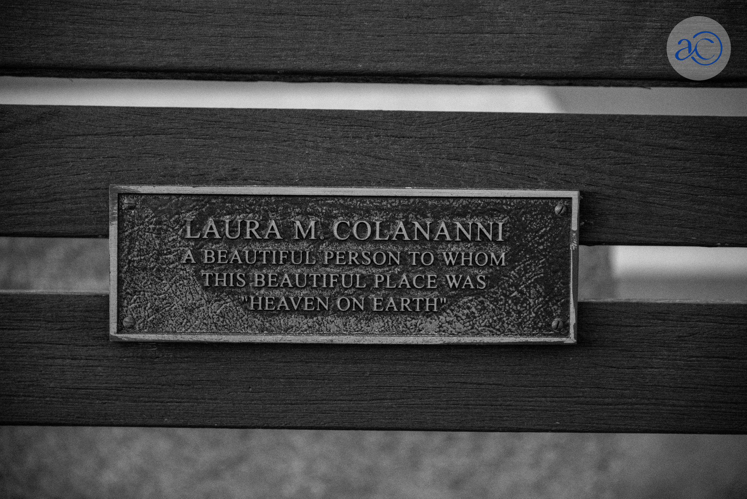 Laura M. Colananni bench plaque