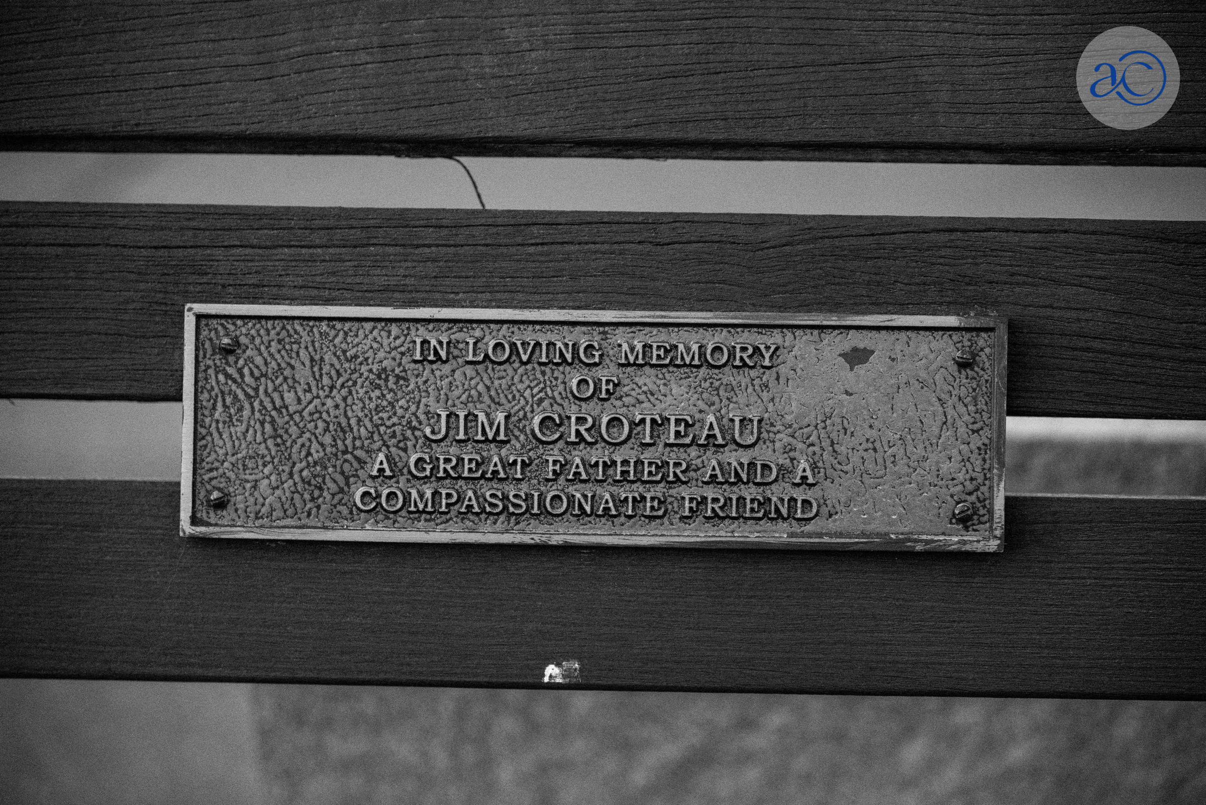 Jim Croteau bench plaque