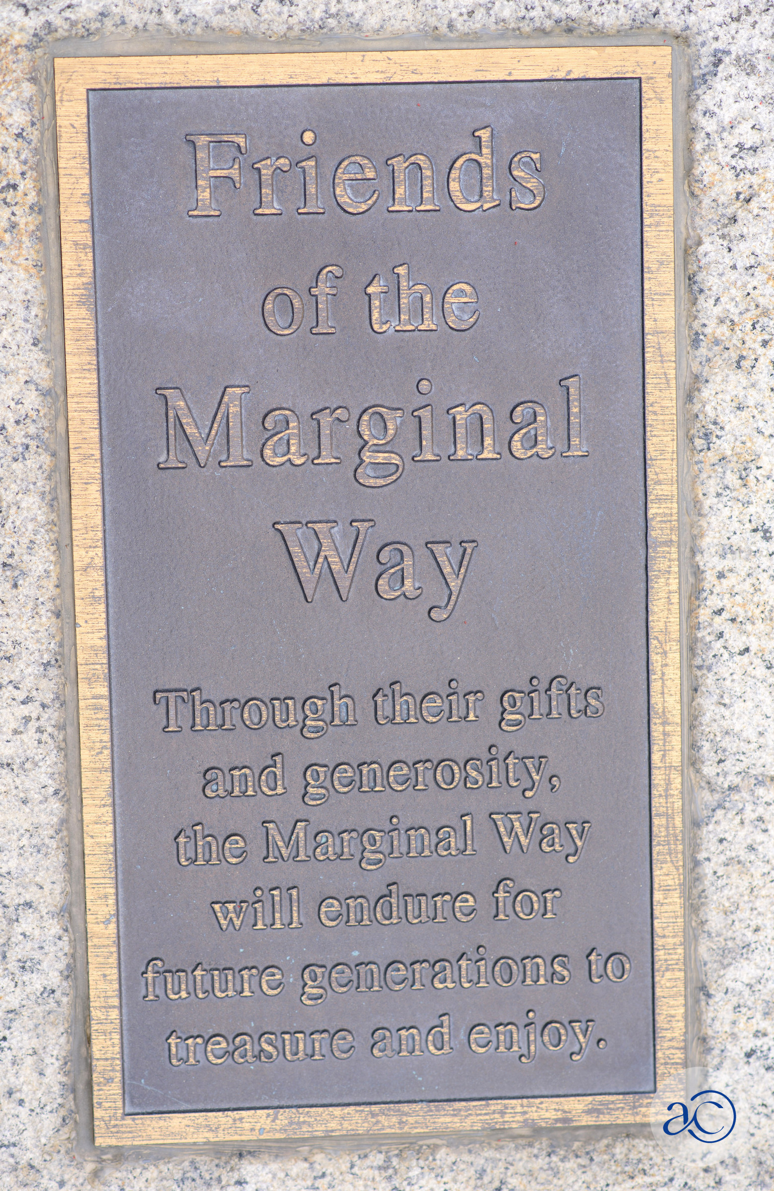 Friends of the Marginal Way Plaque at Serenity Point